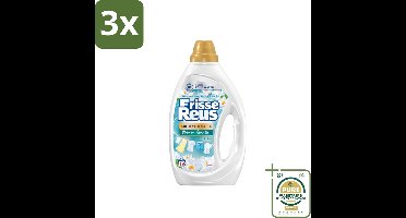 3 x Frisse Reus - Vloeibaar Wasmiddel - Lotus - Witte Was - 19 Wasbeurten - Grootverpakking - Frisse Reus Gel Lotus - Witte Was - Lotusgeur - Wasmiddel - Koud Water Was