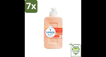 7 x Seepje - Wasverzachter - Verzorgt en Verfrist - Sandelhout en Perzik - 30 Wasbeurten - 750 ml - Grootverpakking - Wasverzachter - Wasmiddel - Natuurlijke Wasverzachter - Biologische Wasverzachter - Wasverzachter Sandelhout
