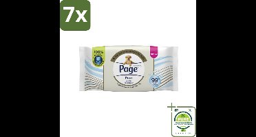 7 x Page – Vochtig Toiletpapier – Puur – 38 doekjes - Grootverpakking - Vochtig Toilet Papier - Hypoallergeen Toilet Papier - 100% Doorspoelbaar Toilet Papier - Plasticvrij Toilet Papier - Huidvriendelijk Toilet Papier