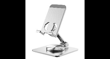 Bureaubladtelefoonstandaard [360° rotatie] - Opvouwbare bureautelefoonstandaard - Universeel type - Geschikt voor alle telefoons en tablets - Paneelgrootte: 9,6*6cm - Basisgrootte: 10*10cm-Zilver