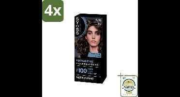 SYOSS - Permanent Coloration 5-95 - Haarverf - Permanente Haarkleuring - Cool Lichtbruin - Grijsdekking - Vermindert Haarbreuk - Voordeelverpakking - 4 stuks - Grijsdekking - Haarkleur