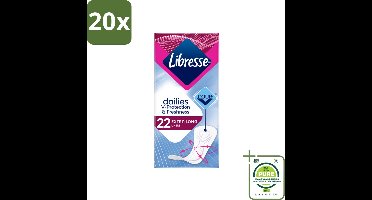 20 x Libresse – Inlegkruisjes – Extra Long – Langdurige bescherming – 22 Inlegkruisjes - Grootverpakking - Inlegkruisjes - Extra Lang - Bescherming - Comfort - Absorberende Kern