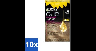 Garnier - Olia 8 - Haarkleuring - Lichtblond - Zonder Ammoniak - 60% Olie - Permanente Kleur - Bulkverpakking - 10 stuks