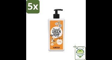 5 x Marcel's Green Soap - Handzeep - Sinaasappel & Jasmijn - Voor dagelijks gebruik - 500 ml - Grootverpakking - Handzeep - Biologische Handzeep - Plantaardige Zeep - Natuurlijke Handzeep - Sinaasappel Geur