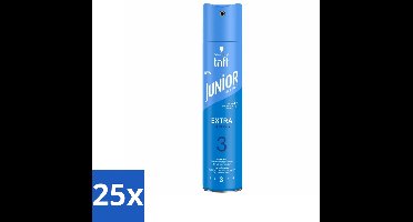 25 x Taft - Extra Strong 3 - Junior Haarspray - Stevige kindvriendelijke fixatie - 250 ml - Kindvriendelijk Haarspray - Extra Sterke Fixatie - 48u Hold - Haarspray Voor Kinderen - Micro-verstuiving