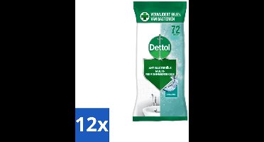 12 x Dettol - Reinigingsdoekjes - Oceaanfris - Antibacteriële Reiniging - 72 Doekjes - Reinigingsdoekjes - Antibacterieel - Schoonmaak - Dettol - Oceaanfris