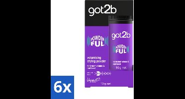 6 x Got2B - Stylingpoeder - Powderful - 10 g - Haar Volume - Haarkleur - Haartextuur - Haarkleur - Haarkleur