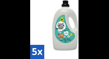 Marcel's Green Soap - Vloeibaar Wasmiddel - Kleurwas - Perzik & Jasmijn - Natuurlijk & effectief - 69 wasbeurten - 3 liter - Bulkverpakking - 5 stuks