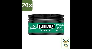 20 x Got2B - Texture Clay - Gentleman - 100 ml - Grootverpakking - Gentleman Texture Clay - Haar Textuur - Matte Finish - Stijlvol Haar - Natuurlijke Look