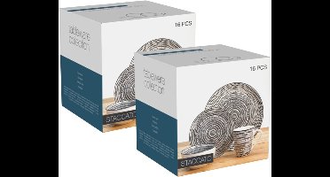 Excellent Houseware Servies set Dots - 32-delig - wit - porselein - dinerservies - tafelservies - serviesset voor 8 personen