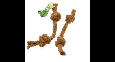 Zoolekker Cocos touw 2 knopen M - natuurlijk hondenspeelgoed met tandverzorgende werking