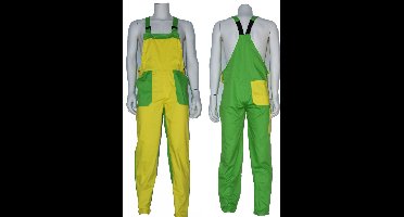 Tuinbroek polyester/katoen geel-groen maat 116