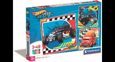 Clementoni - Puzzel - 3x48 Stukjes - Hot Wheels - Puzzel Voor Kinderen