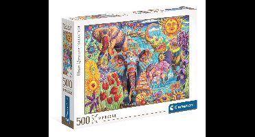 Clementoni - Puzzel - 500 Stukjes - Olifanten Carnaval 2025 - Puzzel Voor Volwassenen - High Quality Collection