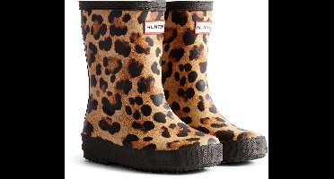 Hunter Kids First Leopard Print Boot Leopard/Chocolate Brown - Maat 28