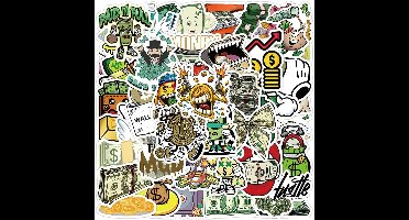 100 Stuks Schattige Geld Stickers – Handgetekende Valuta Stickers – Cadeau Ideeën Geld Stickers – Themaklare Valuta Stickers voor Waterflessen – Koffers – Fietsen – Auto’s – Tablets – Kinderen en Volwassenen