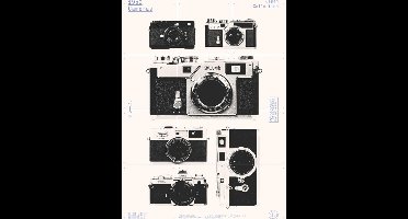 IXXI Cameras, Florent Bodart - 60 x 80 cm - Gratis ophangtool - Grote wanddecoratie en posters - Houtsnede, Vintage, Grafisch Ontwerp, Art Deco