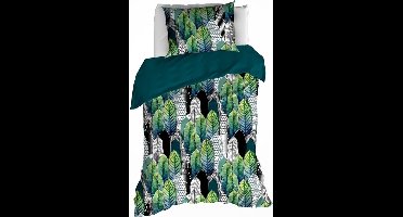 De Witte Lietaer Dekbedovertrek Katoen Satijn Rue - Eenpersoons - 140 x 200/220 cm - Groen