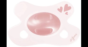 Difrax Natural Fopspeen - Newborn - Soft Pink Hearts