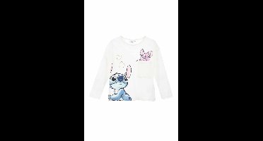 Disney Stitch Shirt - Lange Mouw - Off White - Stitch en Angel - Maat 98