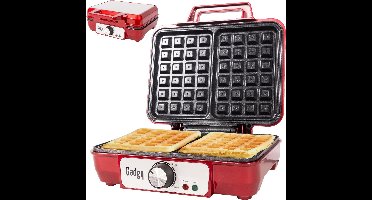 Gadgy Wafelijzer - Wafelmaker 2 Wafels per keer - Waffle Maker - Anti-Aanbaklaag - 1000 Watt - Regelbare Thermostaat