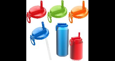 Cosensi - Herbruikbaar deksel voor blikjes met rietje - Set van 4 - Geschikt voor inmaakpotten