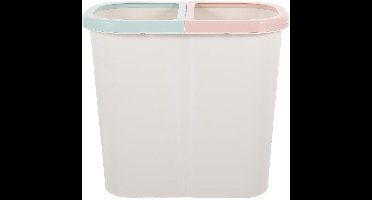 Cosensi - Dubbele prullenbak voor de keuken met 2 vakken en decoratieve opbergdoos voor tafel - Huishouden en kantooropberger - Plastic opruimoplossing