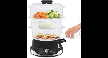 RVV® Stoomkoker - Stoomkokers - Stoompan - Zwart - 27cm x 31cm x 28cm