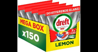 Dreft Platinum Plus Vaatwastabletten Citroen - Anti-Dofheidstechnologie - 5 x30 stuks