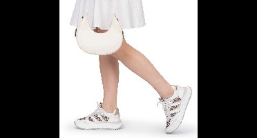 PS Poelman® Dames Sneakers - Wit - Leer & Suède - Maat 41