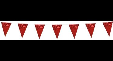 Wefiesta Vlaggenlijn Metallic 10 X 15 Cm 3 Meter Folie Rood