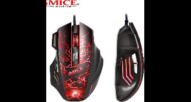 Game muis met verlichting - 7 knoppen - Thunder design -  1200/1600/2400/3200 DPI - macro-programmering