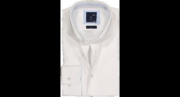 Profuomo slim fit overhemd - 2-ply twill - wit (contrast) - Strijkvrij - Boordmaat: 40 (EU maat: M)