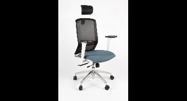 Linea bureaustoel Tekna White 01/PT - ergonomisch EN1335 - met hoofdsteun - multi verstelbaar - zwart/grijs