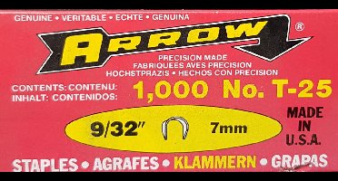 Arrow nieten 7 mm hoogte voor T-25. verpakt per 1000 stuks