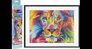 Craft Sensations Kleurrijke Leeuw Diamond Painting | 30 X 40 CM | Diamond Painting volwassenen | Ronde steentjes