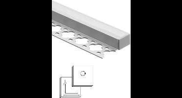 1,5 meter led tegel profiel / led stuc profiel smal - Stucstop - Led profiel - Led strip profiel - Wit