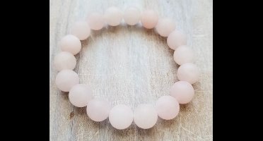 Sattva Rocks | UNCONDITIONAL | Rozenkwarts Frosted Crystal Healing armband 8mm Mala