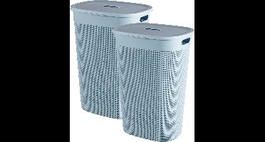 Curver Filo Wasmand met deksel 55L - 2 stuks - Blauw