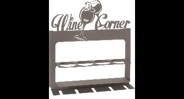Arti e Mestieri - wijnrek - wand - wine corner - lichtbruin - ijzer - 4 flessen - 5 glazen