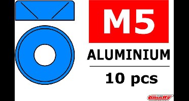 Team Corally - Aluminium sluitring - voor M5 Verzonkenkopschroeven - BD=12mm - Blauw - 10 st