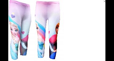 Frozen legging -Elsa - Anna - hartjes - roze - maat 128 - 8 jaar