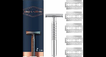 6x King C. Gillette Double Edge Safety Razor Houder en Scheermesjes 5 stuks