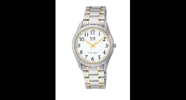 Q&Q Q594J404Y herenhorloge-staal met goud-stalen band-waterresistant-duidelijke wijzerplaat-