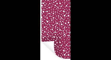 Muurstickers - Sticker Folie - Stippen - Rood - Wit - 20x40 cm - Plakfolie - Muurstickers Kinderkamer - Zelfklevend Behang - Zelfklevend behangpapier - Stickerfolie