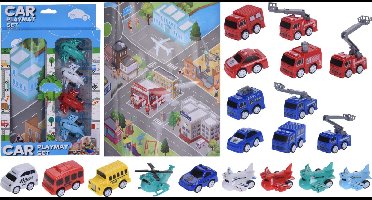 Auto speelmat met 5 voertuigen - Divers