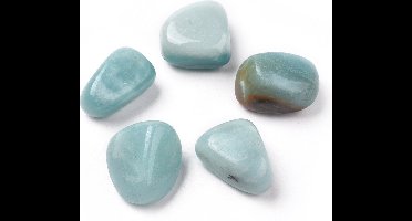 Sattva Rocks | Amazoniet Edelsteen in een velours kado zakje (3 stuks) ±22mm