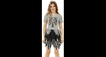 Non-branded Kostuum Skelet Meisjes Grijs Maat M - halloween