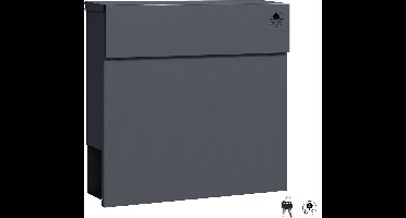 4gardenz® Wandbrievenbus met Veilig Slot - Brievenbus Hangend Staal - Antraciet