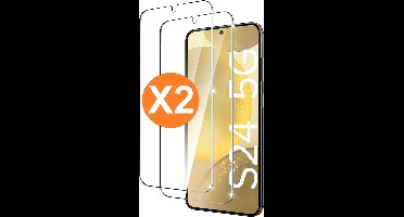 Screenprotector Beschermglas Geschikt voor Samsung Galaxy S24 - Samsung S24 Screenprotector gehard glas - screenprotector Galaxy S24 - 2 Stuks